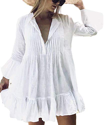 AiJump Túnica Vestido de Playa Kimonos Pareos Mujer Bohemia Verano Camisa