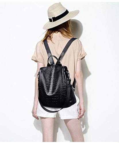 AINUOEY Mujer Bolsos Mochila Vestir Antirobo Pequeña Casual Bandolera Cuero Hombro Piel de PU Fekete