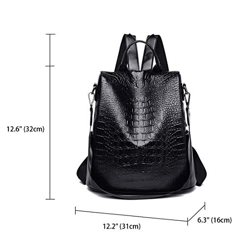 AINUOEY Mujer Bolsos Mochila Vestir Antirobo Pequeña Casual Bandolera Cuero Hombro Piel de PU Fekete