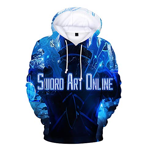 Aivosen Sword Art Online Sudaderas Estilo de los Deportes Sudadera con Capucha Creativa Animado Impreso Informal Camisa de Entrenamiento for Adultos y niños Sweater (Color : A04, Size : 160)