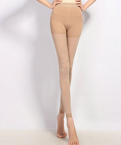 Aivtalk Legging Pantimedias de Compresión de Mujer Medias Mallas Elásticas Leotardos sin Putera 980D Talla XL - Beige