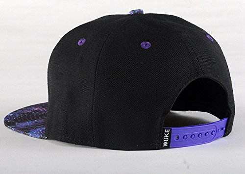 Aivtalk - Negro Hip Hop Sombrero Estampado Plano Gorra de Béisbol Moda Accesorio Ajustable para Mujer Hombre