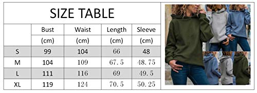 Ajpguot Mujer Sudaderas con Capucha Manga Larga Tops Jerséis Moda Suéter Blusas Color Sólido Otoño Invierno (M, Verde Militar)