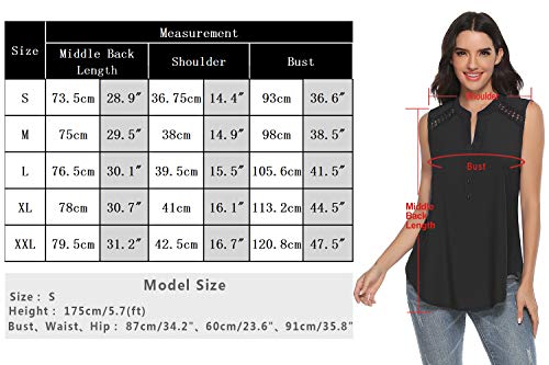 Akalnny Camisetas de Tirantes para Mujer sin Mangas Cuello en V Botón Sexy Tanque Tops Huecas Elegantes Chaleco Verano Blusa Casuales(Azul, XXL)