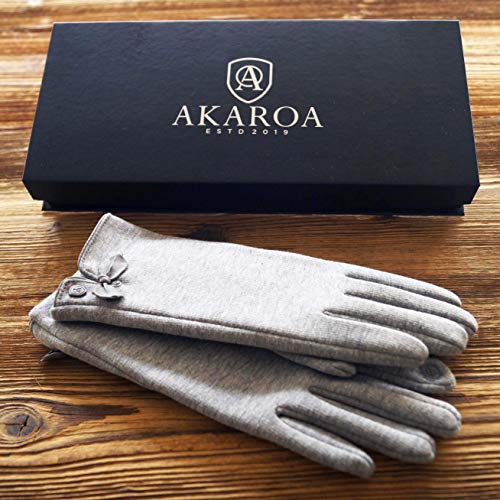 AKAROA ESTD 2019 Liz - Guantes para mujer para pantalla táctil, forro de peluche extrasuave, material de jersey elástico, 100% vegano plateado L-XL