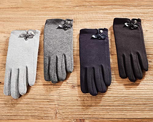 AKAROA ESTD 2019 Liz - Guantes para mujer para pantalla táctil, forro de peluche extrasuave, material de jersey elástico, 100% vegano plateado L-XL