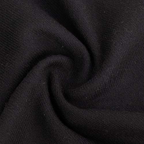 ALBERTO CABALE hombres unisex suave cashmere bufanda super suave plaid sólido envoltura chal bufanda en caja de regalo Negro
