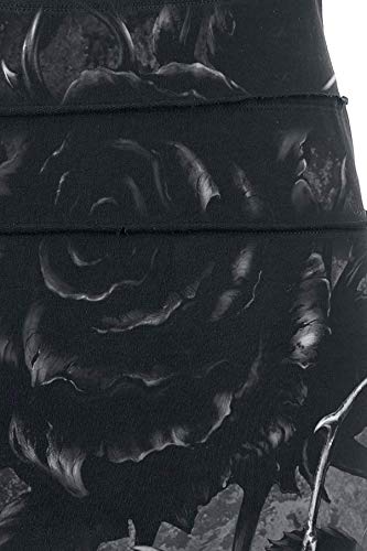 Alchemy England Roses Nest Mujer Minifalda Negro M, 95% algodón, 5% elastán,