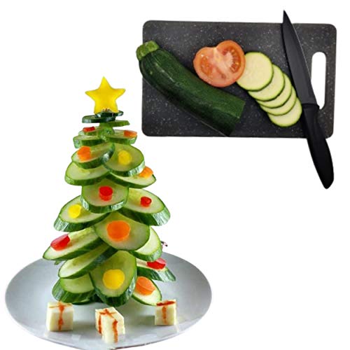 ALFIYA- Tabla de cortar y Cuchillo de cocina / calidad superior / resistente / cuchillos / lavable / inoxidable / vidrio / madera / plástico / mármol / Francia / carne / regalo / servicio de alimentos