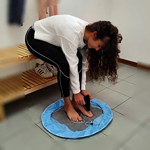 Alfombrilla antideslizante de vestuario para natación, gimnasio, fitness, spa, ducha, bolsa plegable para ropa de hombre, mujer, niño, microfibra de nailon 190T