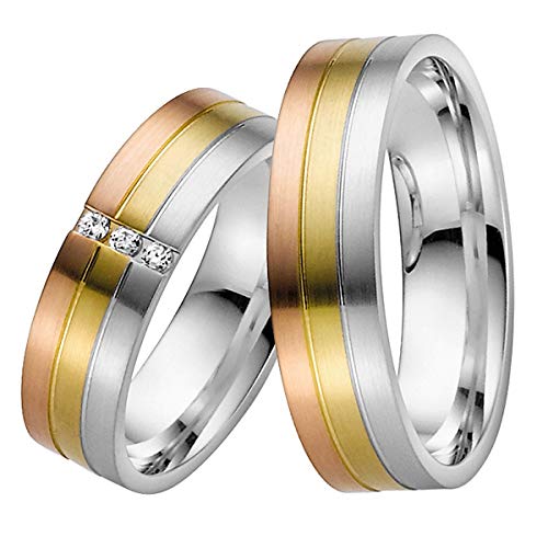 Alianzas Rauschmayer 50829 en 585/- Tricolor con brillo de 0,06 ct. w/si