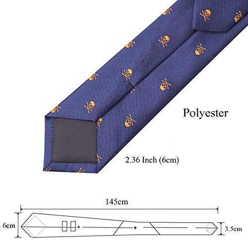 Alizeal Corbata con Patrón de Cráneo para Hombre,Ideal para Fiesta de Halloween,Verde Oscuro