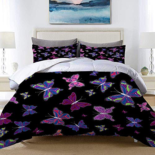 ALLMILL Funda Nórdica De Microfibra, Textil Fondos de Pantalla página Web Fondos,Juego De Ropa De Cama De 3 Piezas (1 Funda De Edredón 240 x 260cm + 2 Fundas De Almohada 50 * 80cm)