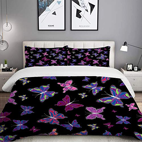 ALLMILL Funda Nórdica De Microfibra, Textil Fondos de Pantalla página Web Fondos,Juego De Ropa De Cama De 3 Piezas (1 Funda De Edredón 240 x 260cm + 2 Fundas De Almohada 50 * 80cm)