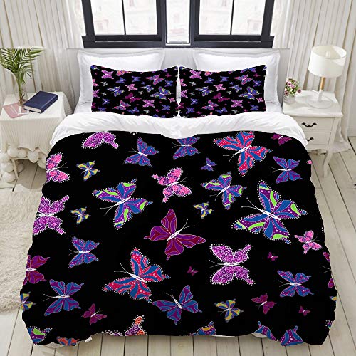 ALLMILL Funda Nórdica De Microfibra, Textil Fondos de Pantalla página Web Fondos,Juego De Ropa De Cama De 3 Piezas (1 Funda De Edredón 240 x 260cm + 2 Fundas De Almohada 50 * 80cm)