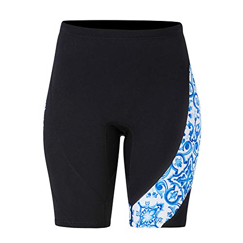 Alomejor Pantalones de Buceo 1.5mm Split Mujeres Hombres Pantalones de Traje de Neopreno para Buceo Snorkeling Scuba Surf Canoa Pantalones Resistente a caídas(S-Mujer Azul)