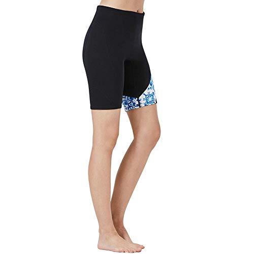 Alomejor Pantalones de Buceo 1.5mm Split Mujeres Hombres Pantalones de Traje de Neopreno para Buceo Snorkeling Scuba Surf Canoa Pantalones Resistente a caídas(S-Mujer Azul)