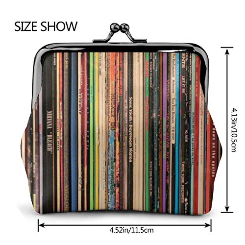 Alternativa Rock Vinyl Records - Cartera de piel para mujer (4,52 x 4,13 pulgadas)
