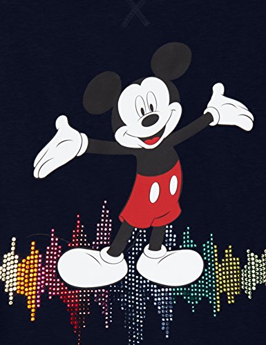Alvarno Sweater Mickey Mouse Beats Sudadera, Azul (Azul Marino 0), Medium (Tamaño del Fabricante:M) para Mujer