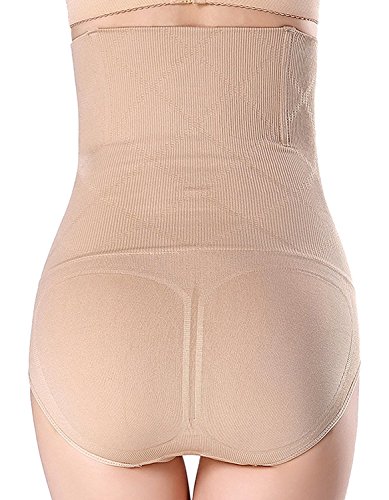 AMAGGIGO Shapewear - Braga Faja Reductora y Moldeadora Invisible para Mujer (M/L 1= S (Fits Waist 24-27 Inch), Beige-A)