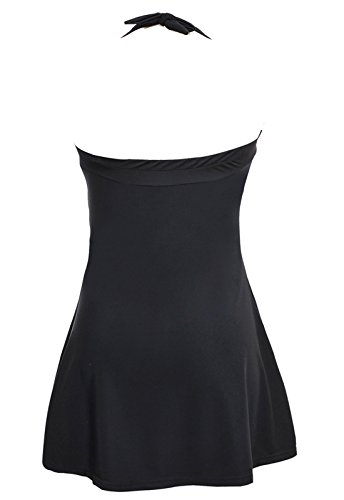 AMAGGIGO Traje de baño Push up Halter de Mujer Traje de baño formador de Figura con faldita Bauchweg Traje de baño de una Pieza (FBA) (EU 40-42, Puntos Negros)