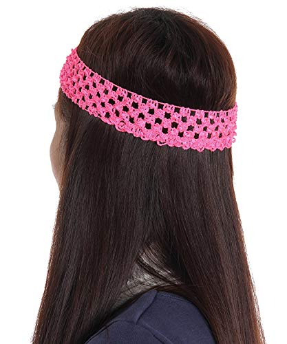 Amaza Disfraz Años 80 Mujer Accesorios Guantes Calentadores Collares Pendientes Diademas (Multicolor)