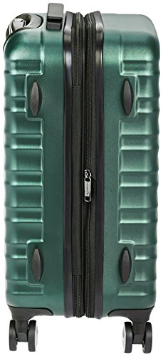 Amazon Basics - Maleta de mano rígida de alta calidad, con ruedas y cerradura TSA incorporada, 55 cm, Verde