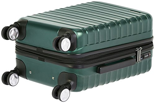 Amazon Basics - Maleta de mano rígida de alta calidad, con ruedas y cerradura TSA incorporada, 55 cm, Verde