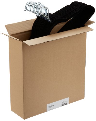 Amazon Basics - Perchas de terciopelo para trajes - Paquete de 30, Negro