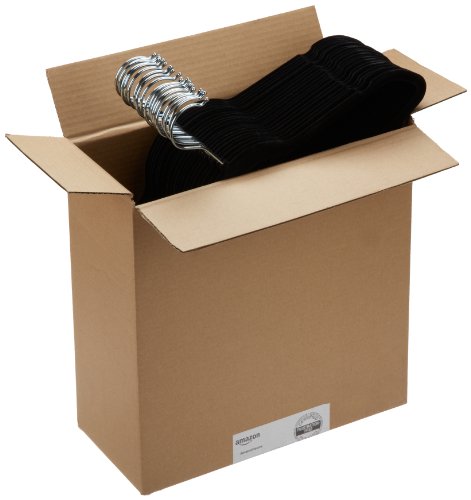 Amazon Basics - Perchas de terciopelo para trajes - Paquete de 50, Negro