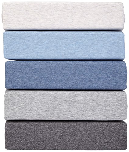 Amazon Basics - Sábana encimera, tejido jersey jaspeado, 180 x 290 + 10 cm - Gris oscuro