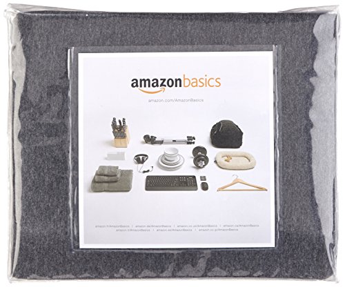 Amazon Basics - Sábana encimera, tejido jersey jaspeado, 180 x 290 + 10 cm - Gris oscuro
