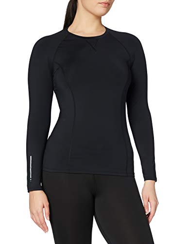 Amazon Brand - AURIQUE Top deportivo de running para mujer, Negro (Black), 42, Label:L