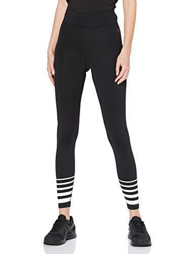 Amazon Brand - AURIQUELeggings deportivos de mujer, Negro (Black/White), 40, Label:M