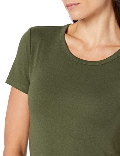 Amazon Essentials 2-Pack Slim-Fit Short-Sleeve Crewneck T-Shirt Fashion-t-Shirts, Dark Olive/Black, M