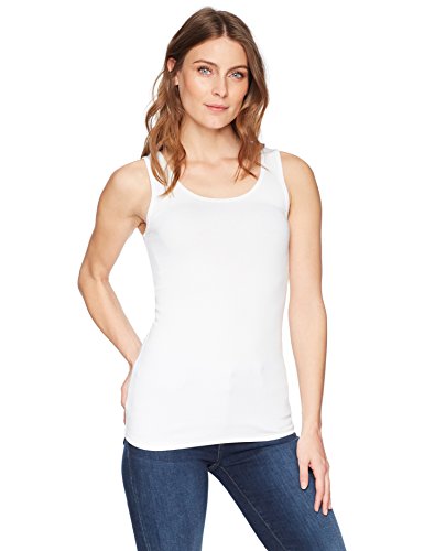Amazon Essentials 2-Pack Tank Camisa, Blanco (White), Small (Talla del fabricante:):)