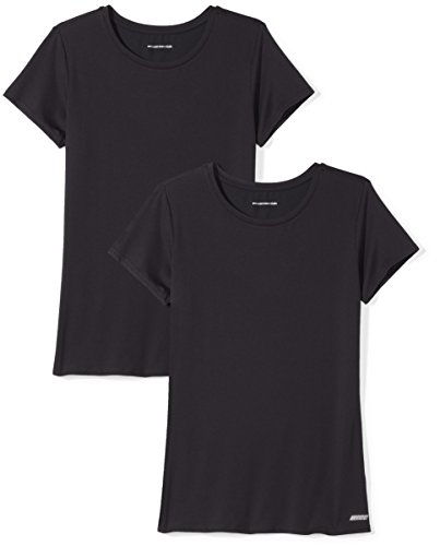 Amazon Essentials 2-Pack Tech Stretch Short-Sleeve Crew T-Shirt Athletic-Shirts, Negro, Small