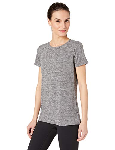 Amazon Essentials 2-Pack Tech Stretch Short-Sleeve Crew T-Shirt athletic-shirts, Space Dye Negro, Medium