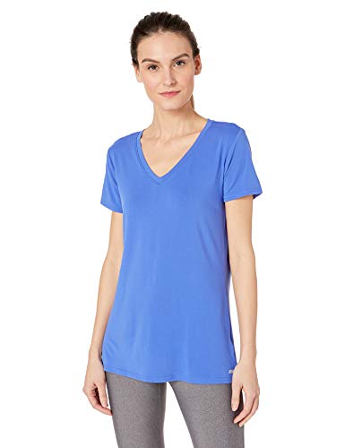 Amazon Essentials 2-Pack Tech Stretch Short-Sleeve V-Neck T-Shirt Athletic-Shirts, Azul Brillante/Negro, US XL (EU 2XL)