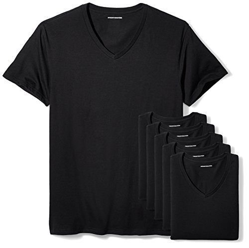 Amazon Essentials 6-Pack V-Neck Undershirts camisa, Negro (black), Small