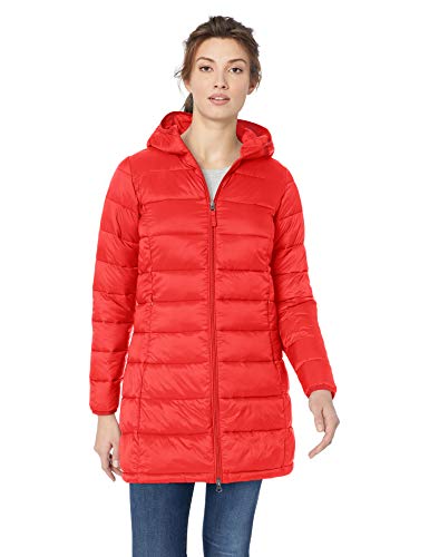 Amazon Essentials - Abrigo acolchado para mujer, plegable, ligero y resistente al agua, Rojo (red), US XL (EU 2XL)