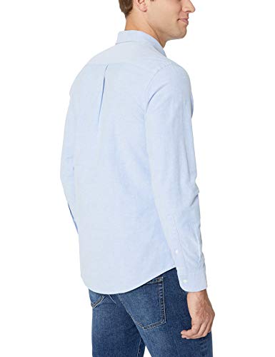 Amazon Essentials – Camisa Oxford de manga larga de corte entallado para hombre, Azul (Blue Blu), US L (EU L)