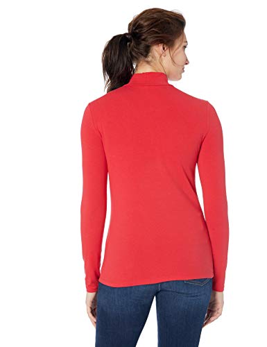 Amazon Essentials - Camiseta de manga larga, cuello alto y corte clásico para mujer, Rojo (Red), US XL (EU 2XL)