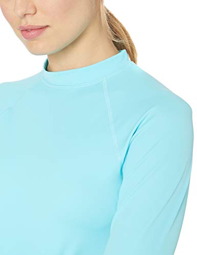 Amazon Essentials - Camiseta de protección solar con manga larga para mujer, Agua (Aqua), US XL (EU XL - XXL)