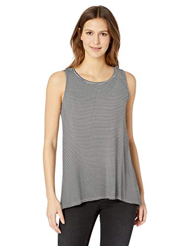 Amazon Essentials - Camiseta sin mangas para mujer, blanco (Mini Stripe White), US M (EU M - L)