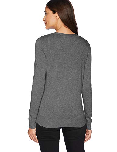 Amazon Essentials - Cárdigan ligero con cuello en V para mujer, Gris (Charcoal Heather Cha), X-Large