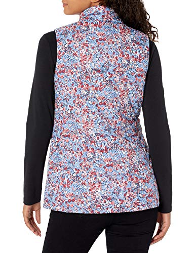 Amazon Essentials Chaleco Globo de Peso Medio Outerwear-Vests, Floral Azul Marino, XXL