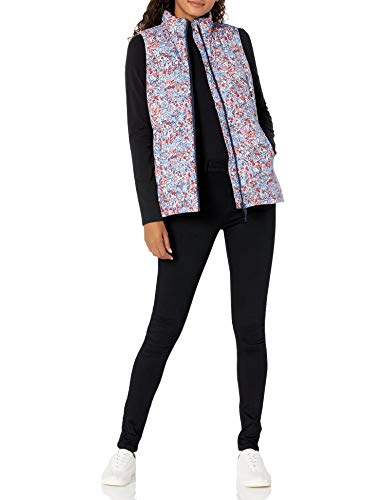 Amazon Essentials Chaleco Globo de Peso Medio Outerwear-Vests, Floral Azul Marino, XXL