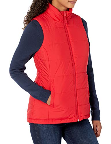 Amazon Essentials Chaleco Globo de Peso Medio Outerwear-Vests, Rojo, L
