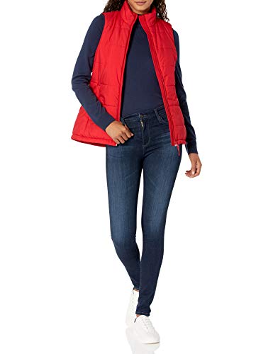 Amazon Essentials Chaleco Globo de Peso Medio Outerwear-Vests, Rojo, S